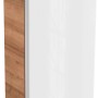 Fackelmann Bad-Hängeschrank Milano Asteiche, 30 cm breit, mit weißer Hochglanz-Tür und Griff.