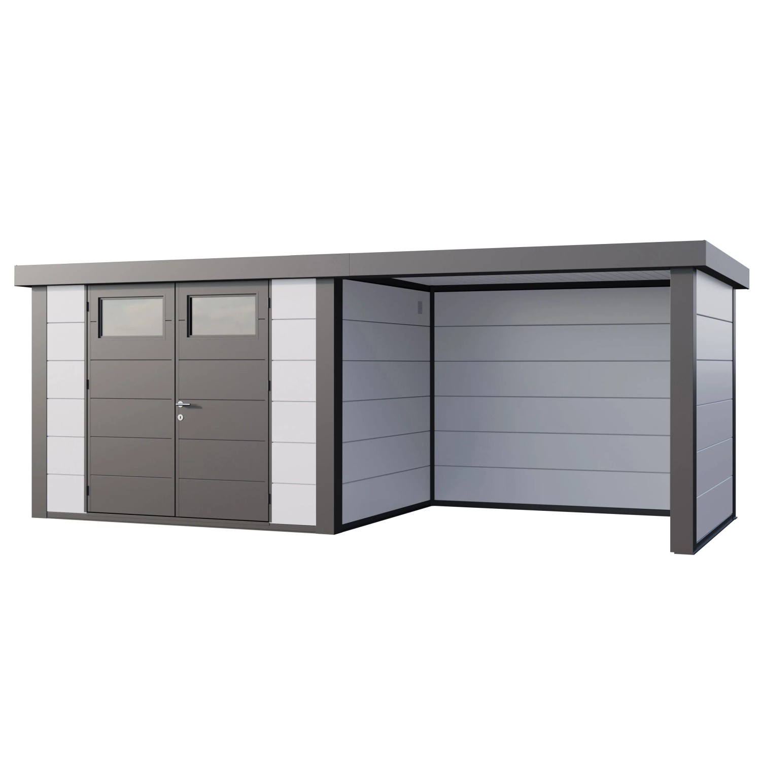 Gerätehaus Classico 3024 mit Lounge S Rechs 582 cm x 238 cm Weiß günstig online kaufen