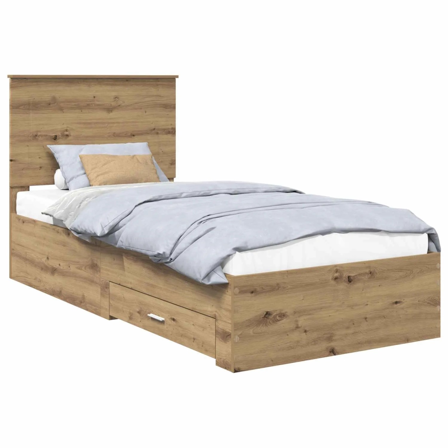 vidaXL Bettrahmen mit Kopfteil Artisan-Eiche 90 x 190 cm Holzwerkstoff 3409702