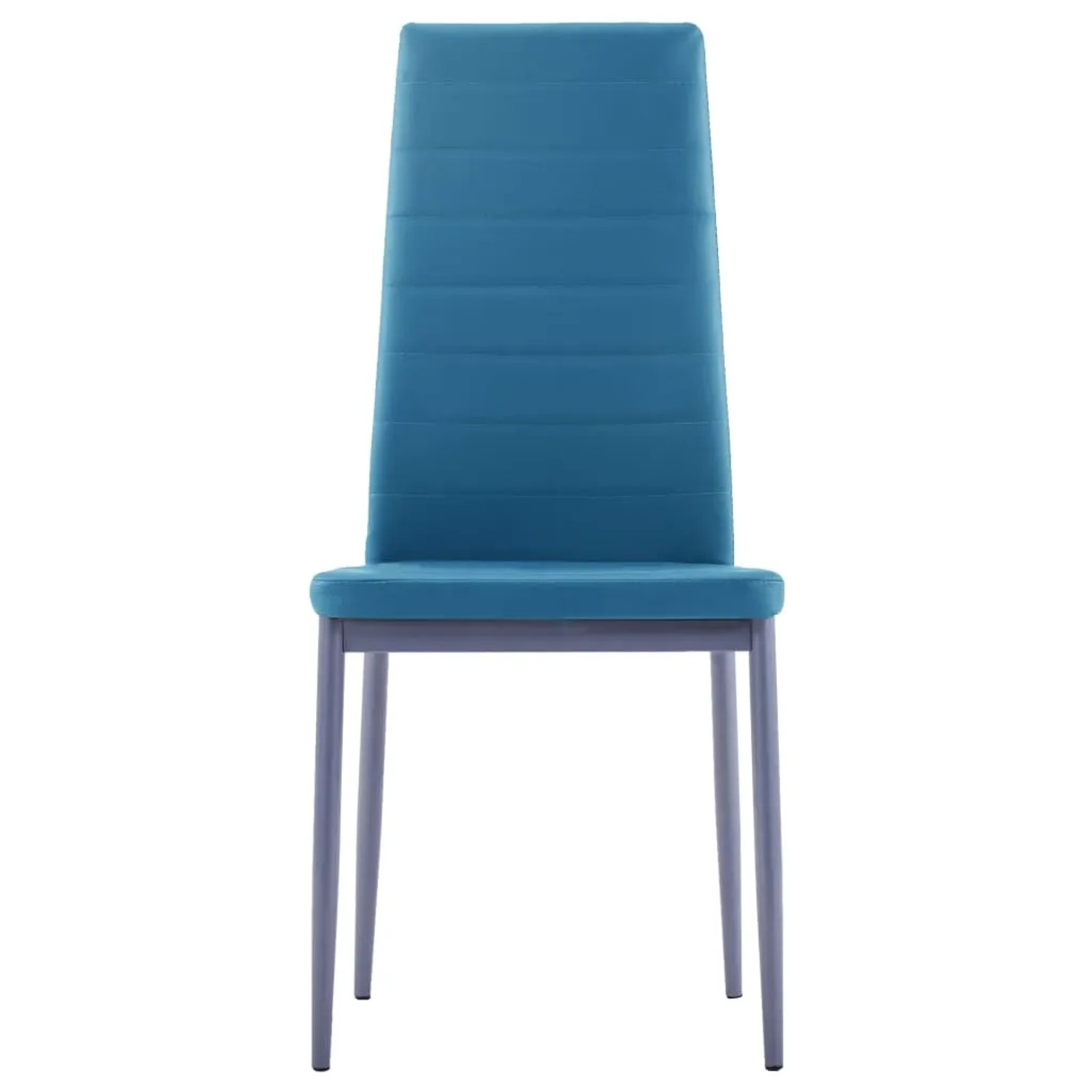 Blauer Esszimmerstuhl aus Kunstleder, Teil der 5-tlg. vidaXL Essgruppe Modell 1.