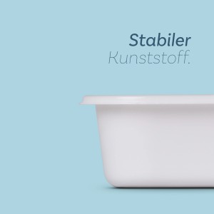 Weißer ProHome Besteckkasten (33,5x26cm) aus robustem Kunststoff.