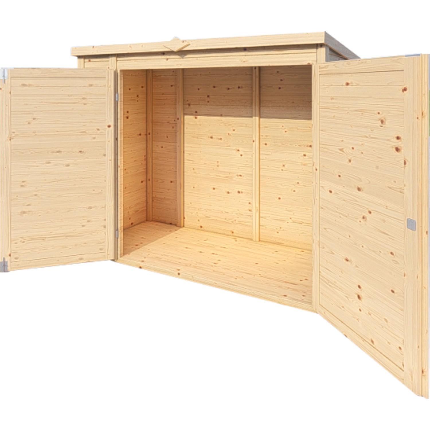Offener Bertilo Gartenschrank Multibox 3 aus FSC®-zertifiziertem Holz, Natur, 200x82cm.