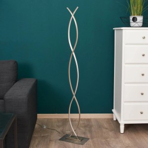 Moderne Lindby LED Stehlampe Bobi aus Aluminium, 138cm hoch, für Wohnzimmer.