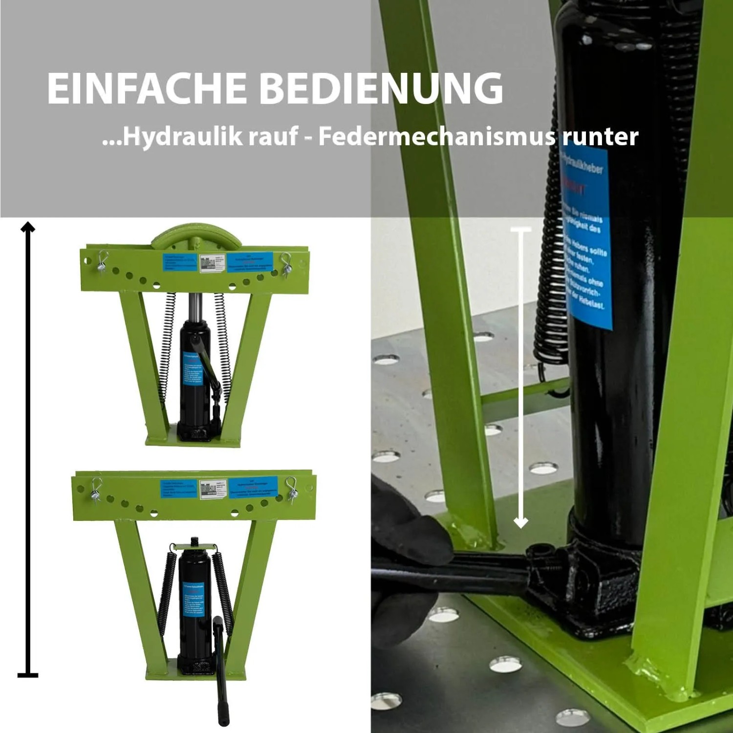 TRUTZHOLM Rohrbiegemaschine, hydraulisch, 12t, mit 6 Matritzen für präzise Rohrbiegungen bis 90 Grad.