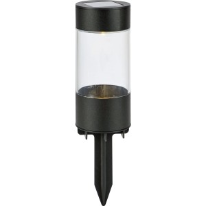 Solar-LED-Leuchte Corvara, 6er-Set, 19 cm, schwarz-transparent, mit Erdspieß.