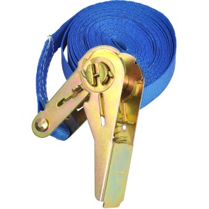 Wagner Zurrgurt-Set mit Ratsche (5 m), blau, für sicheren Transport von Lasten.
