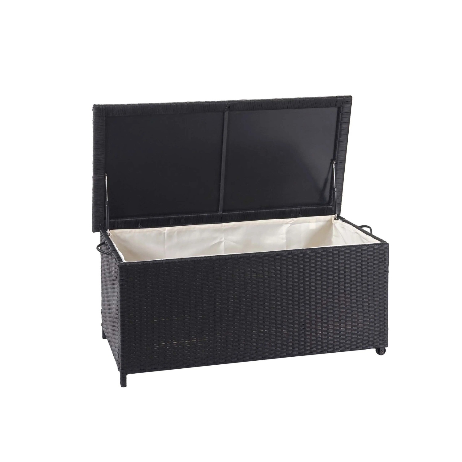 Proregal Poly-Rattan Kissenbox HxBxT 51x100x50cm Premium Schwarz 170L Garte günstig online kaufen
