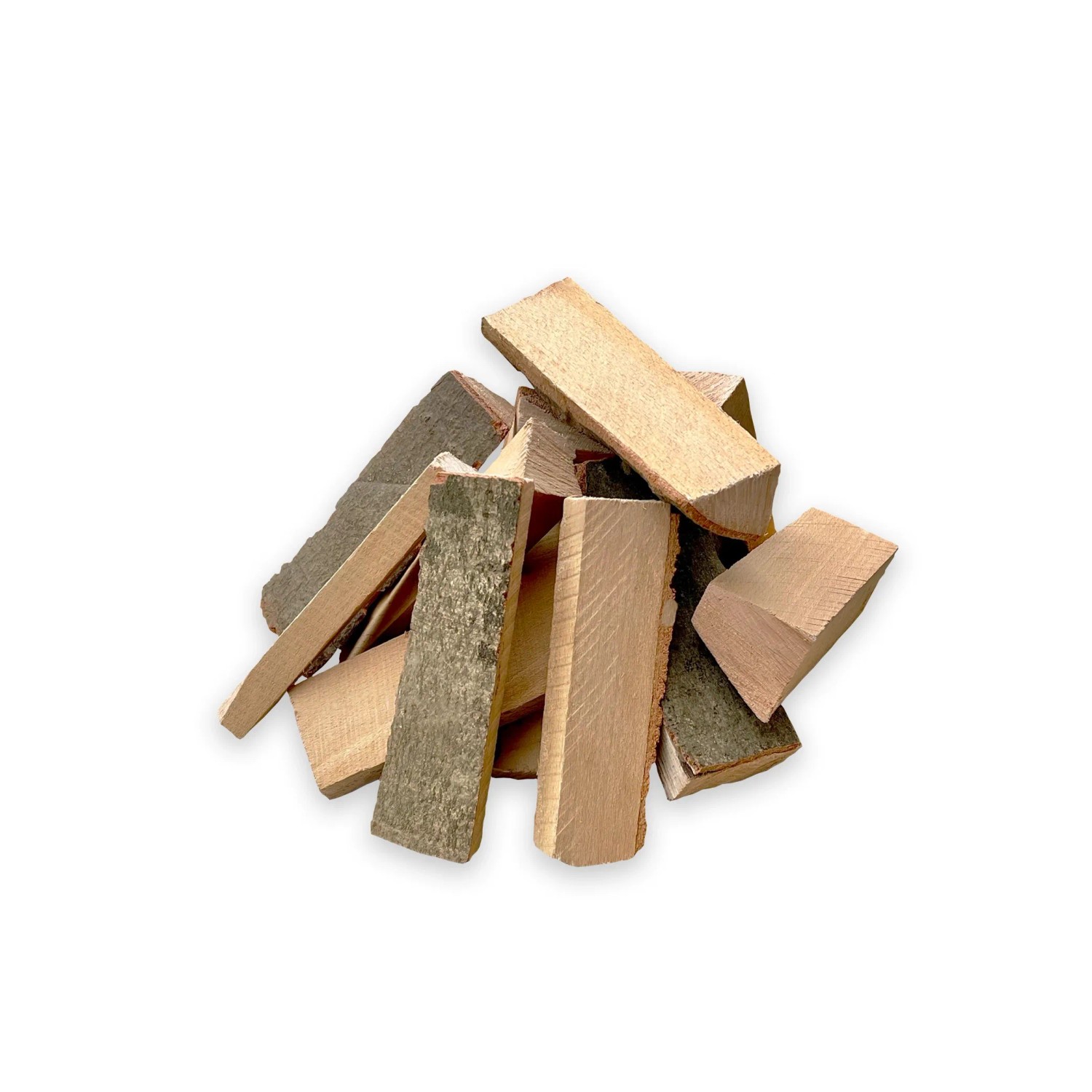 PINI Mini Brennholz Buche, 15 cm, getrocknet. Helle Holzscheite für Pizzaöfen, Grills & Backöfen.