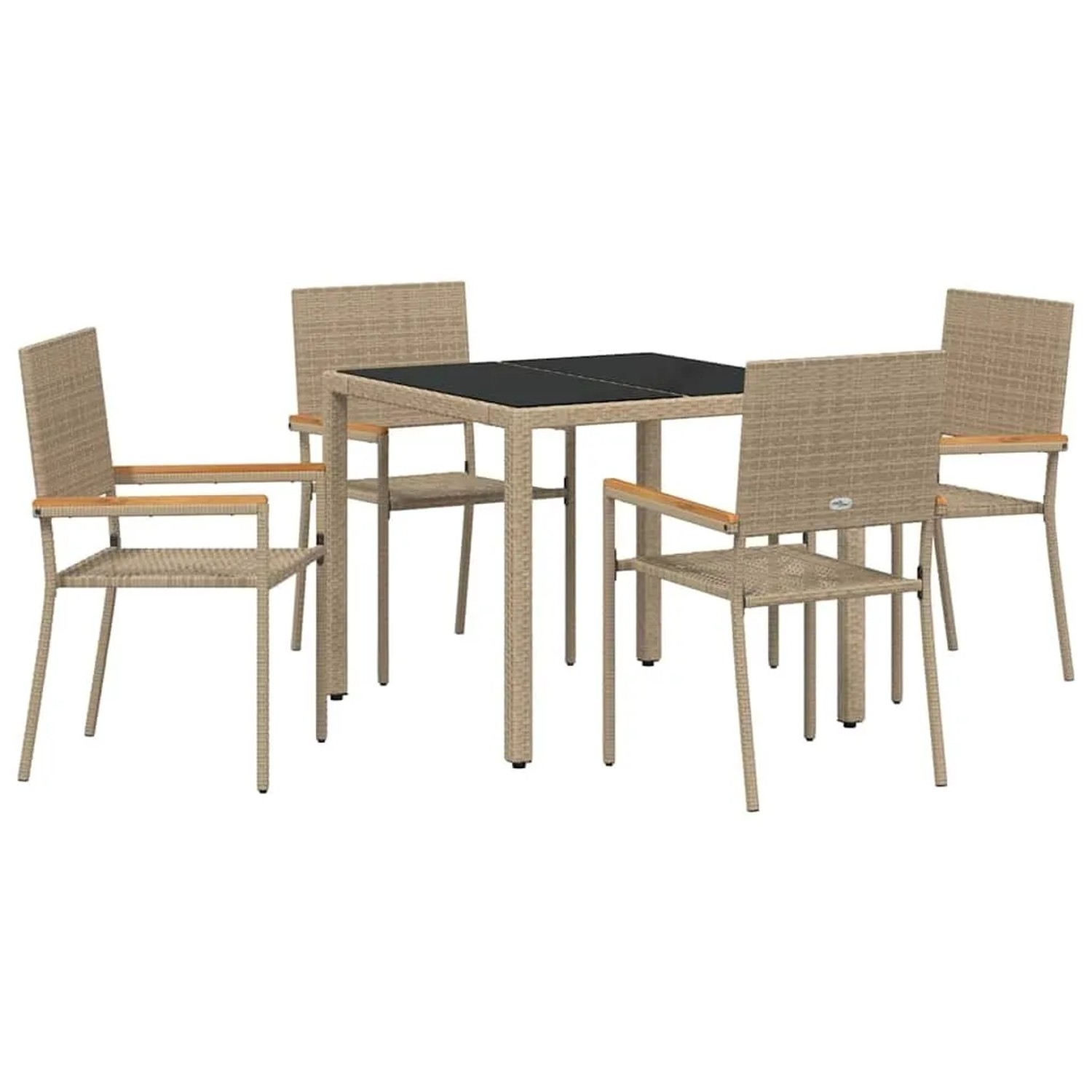 vidaXL Garten Essgruppe 5-Tlg Beige Poly-Rattan 3365389 günstig online kaufen