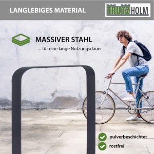 TRUTZHOLM Fahrradanlehnbügel 115 x 76 cm Flachstahl 12 mm Pulverbeschichtet Typ U