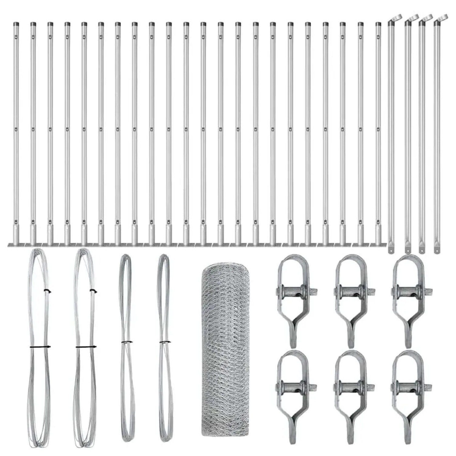 vidaXL Zaunpfosten Silber 50 x 0,4 m 13 mm Netz Stahl 3353818 günstig online kaufen