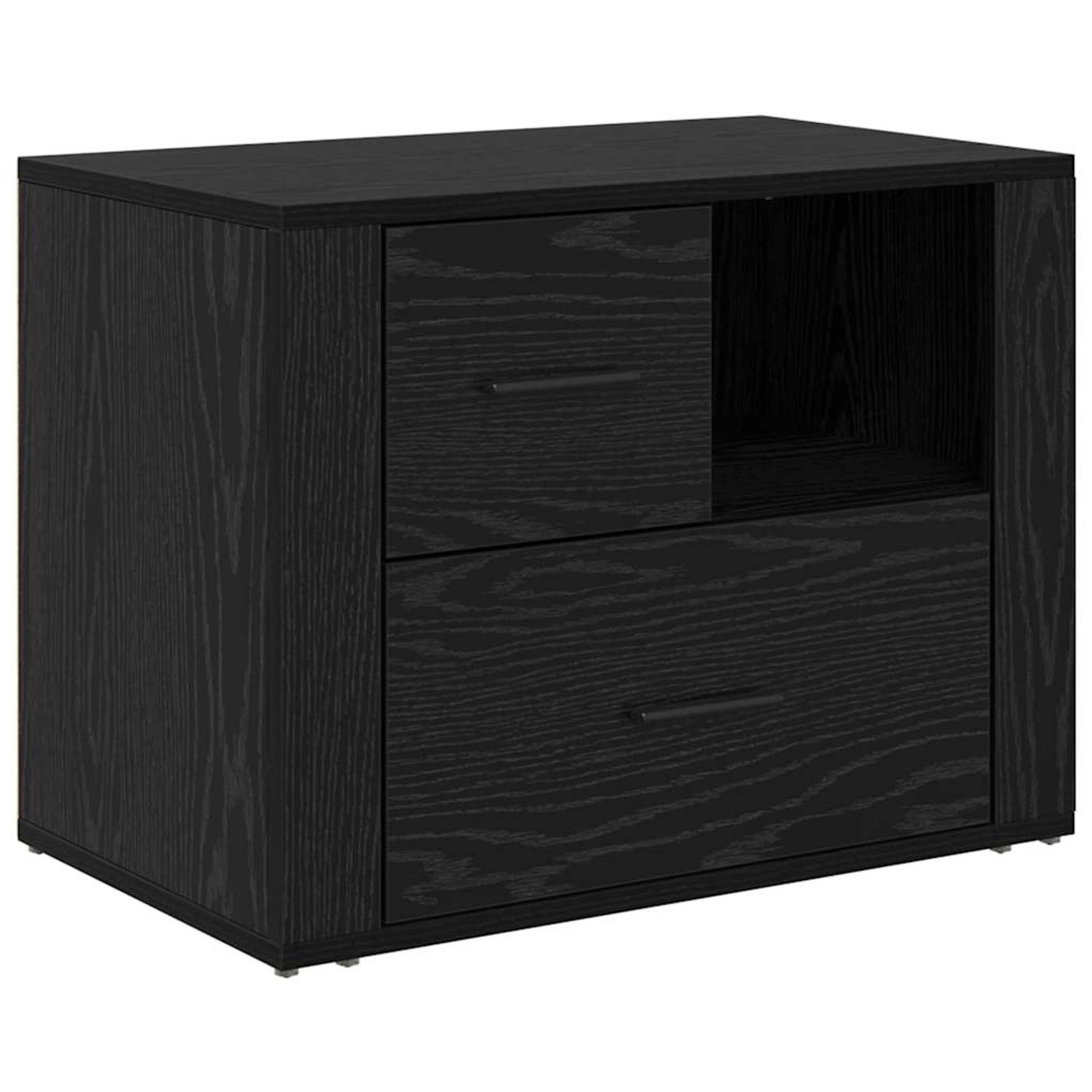 vidaXL Nachttisch Schwarz Eichen-Optik 60 x 36 x 45 cm Holzwerkstoff 881089 günstig online kaufen