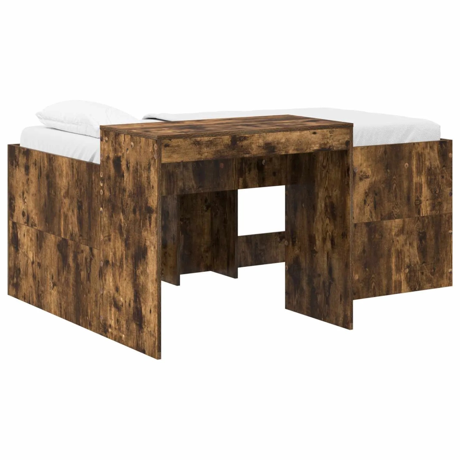 vidaXL Hochbett mit Schreibtisch für Kinder Geräucherte Eiche 3422671