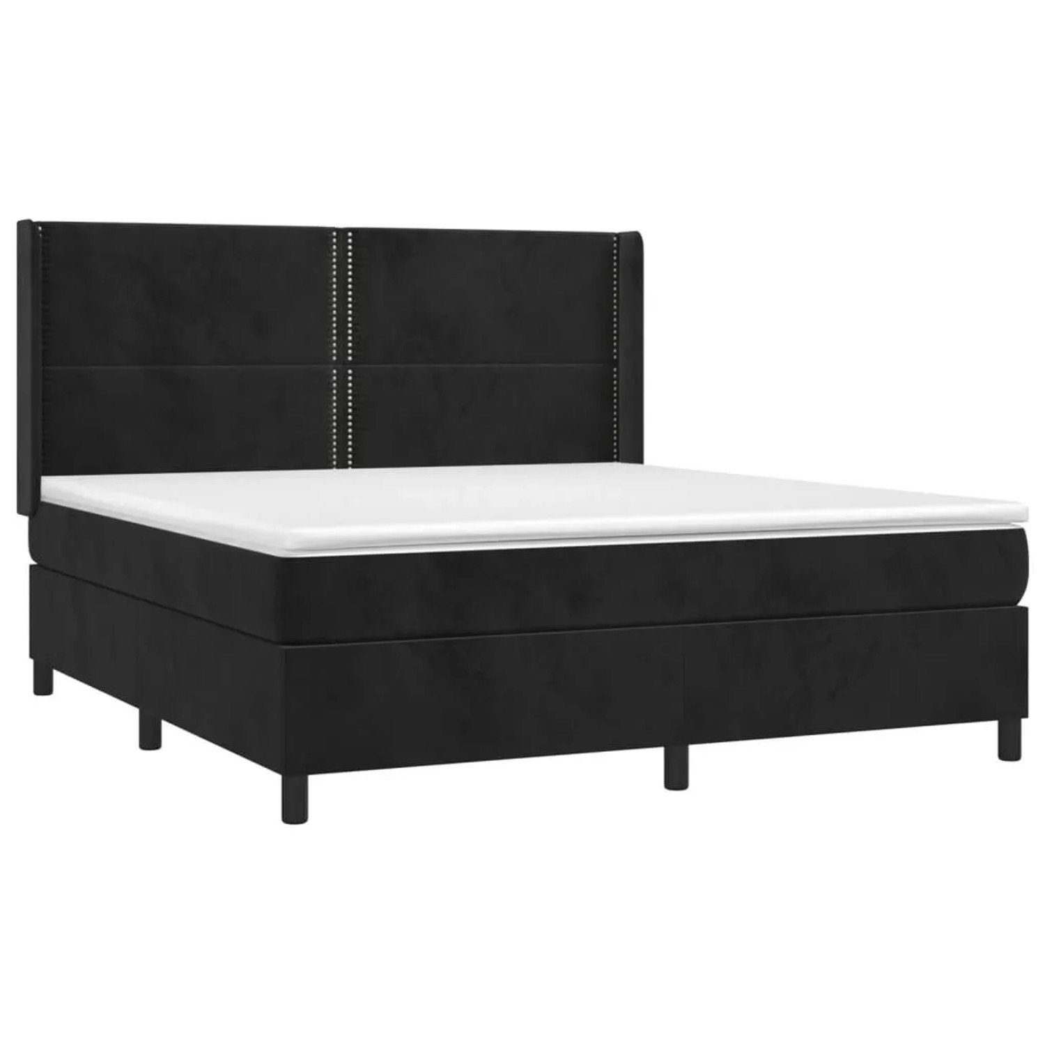 vidaXL Boxspringbett mit Matratze Schwarz 160x200 cm Samt 3132629 günstig online kaufen