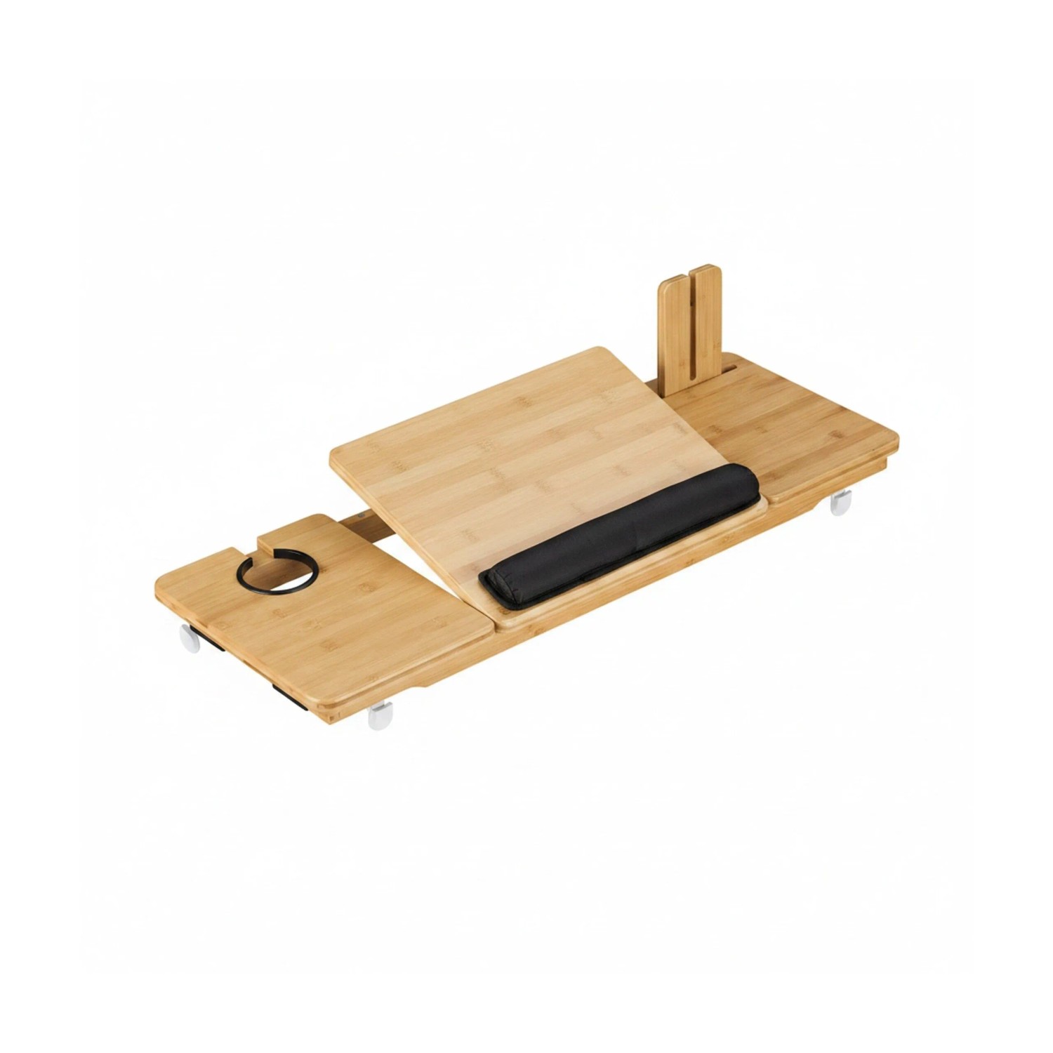 Relaxdays Laufband Schreibtischaufsatz Bambus Natur Neigbar 85,5 cm x 30 cm x 8 cm