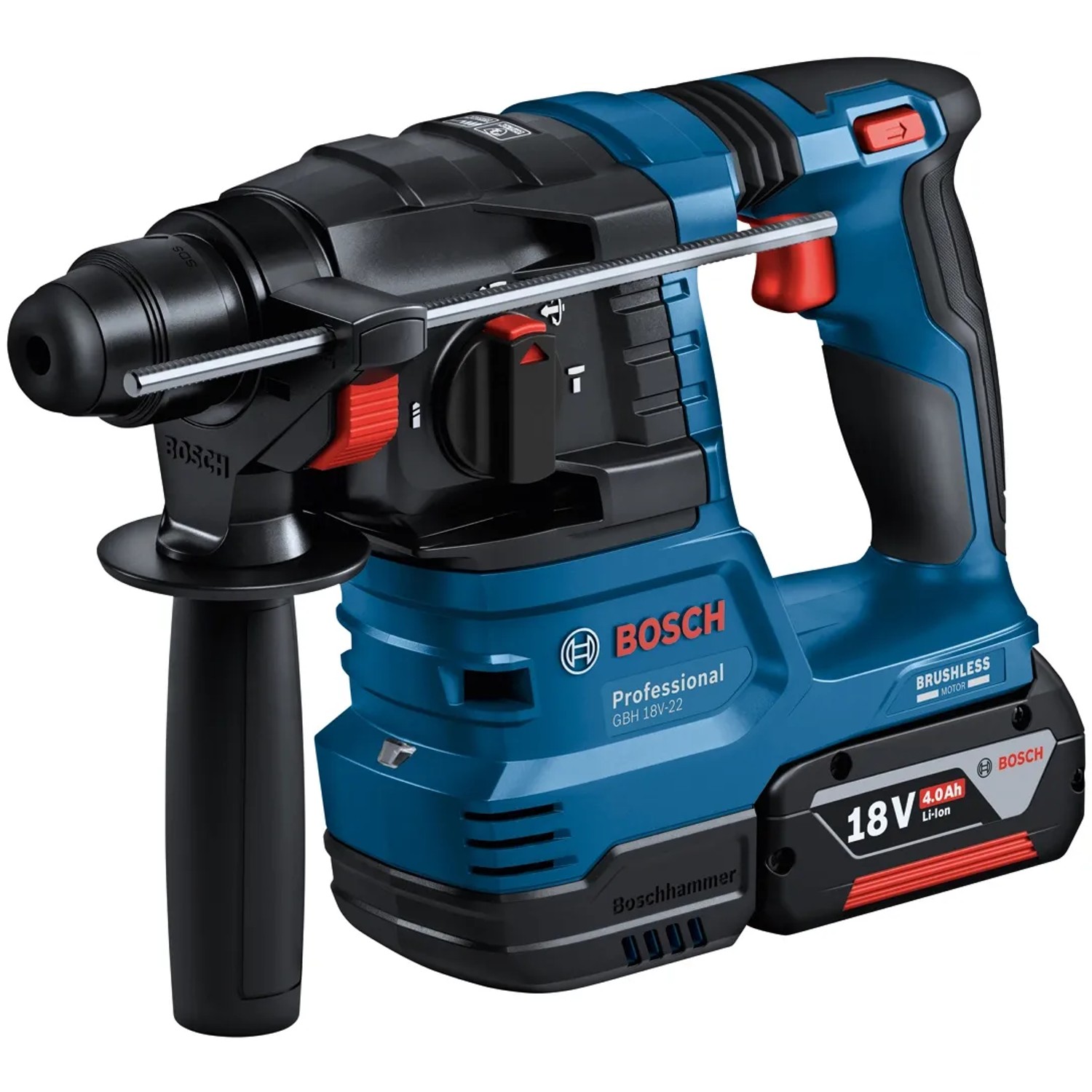 Bosch Professional Akku-Bohrhammer GBH 18V-22 mit Akku und L-Boxx.
