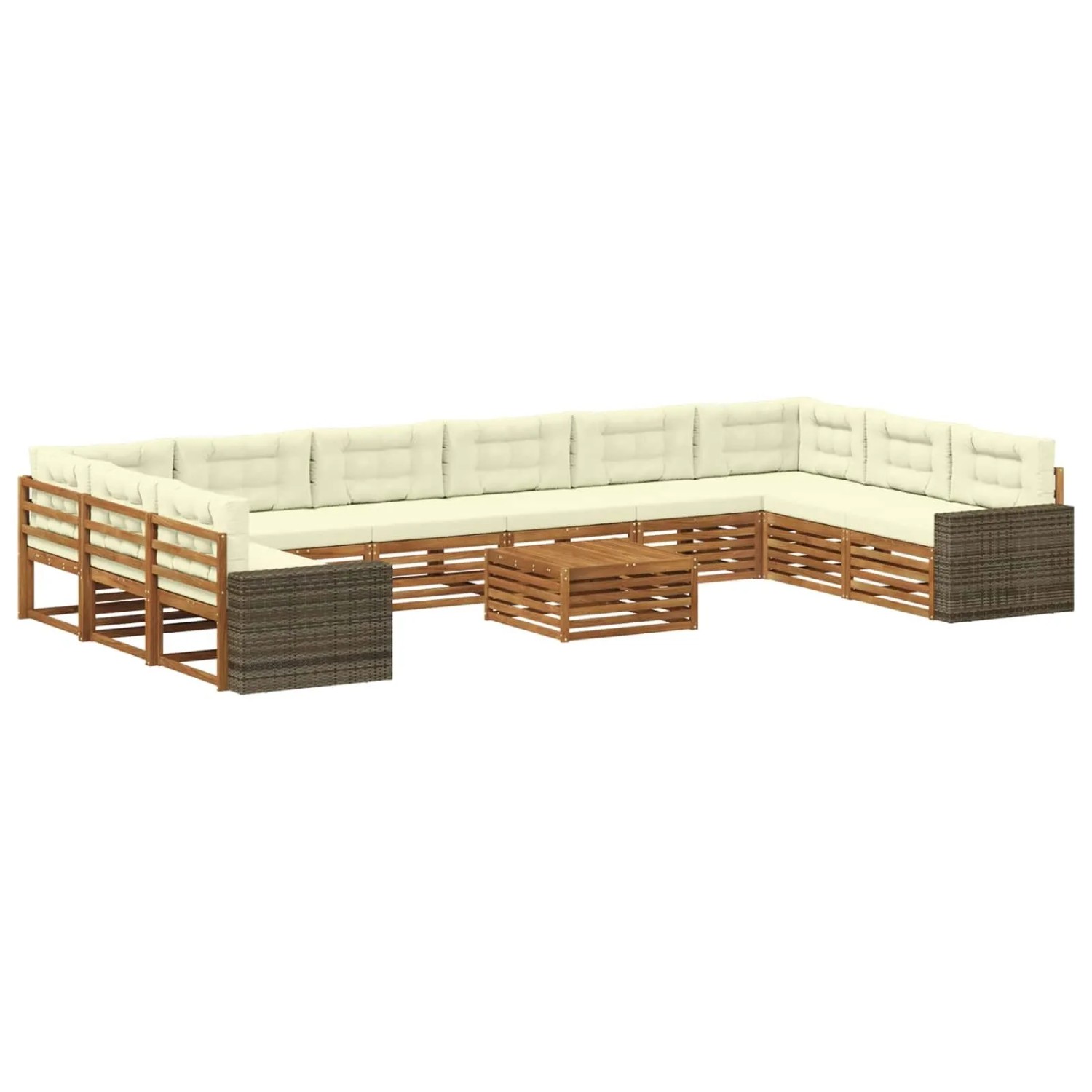 vidaXL Sofagarnituren mit Kissen 11 Stk Massivholz Akazie 3383938