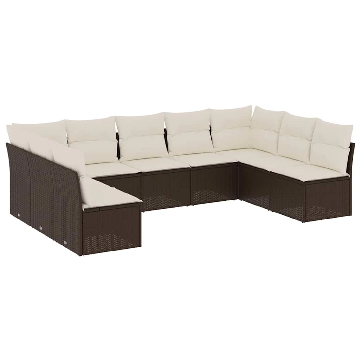 vidaXL 9-Tlg Garten-Sofagarnitur mit Kissen Braun Poly Rattan 3218133 günstig online kaufen