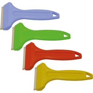 Sonneck Eiskratzer, 17 cm, aus Kunststoff in verschiedenen Farben (Blau, Grün, Rot, Gelb).