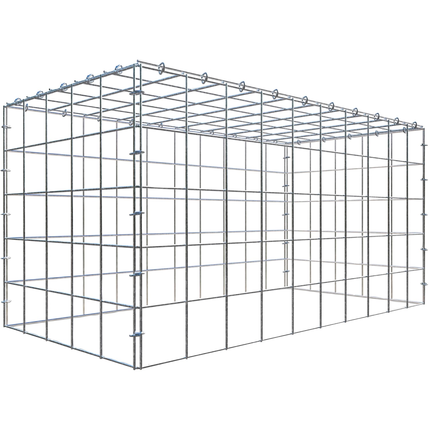 Gabiona C-Ring-Gabione-Anbaukorb Typ 3 50 x 100 x 50 cm Maschenw 10 x 10 cm