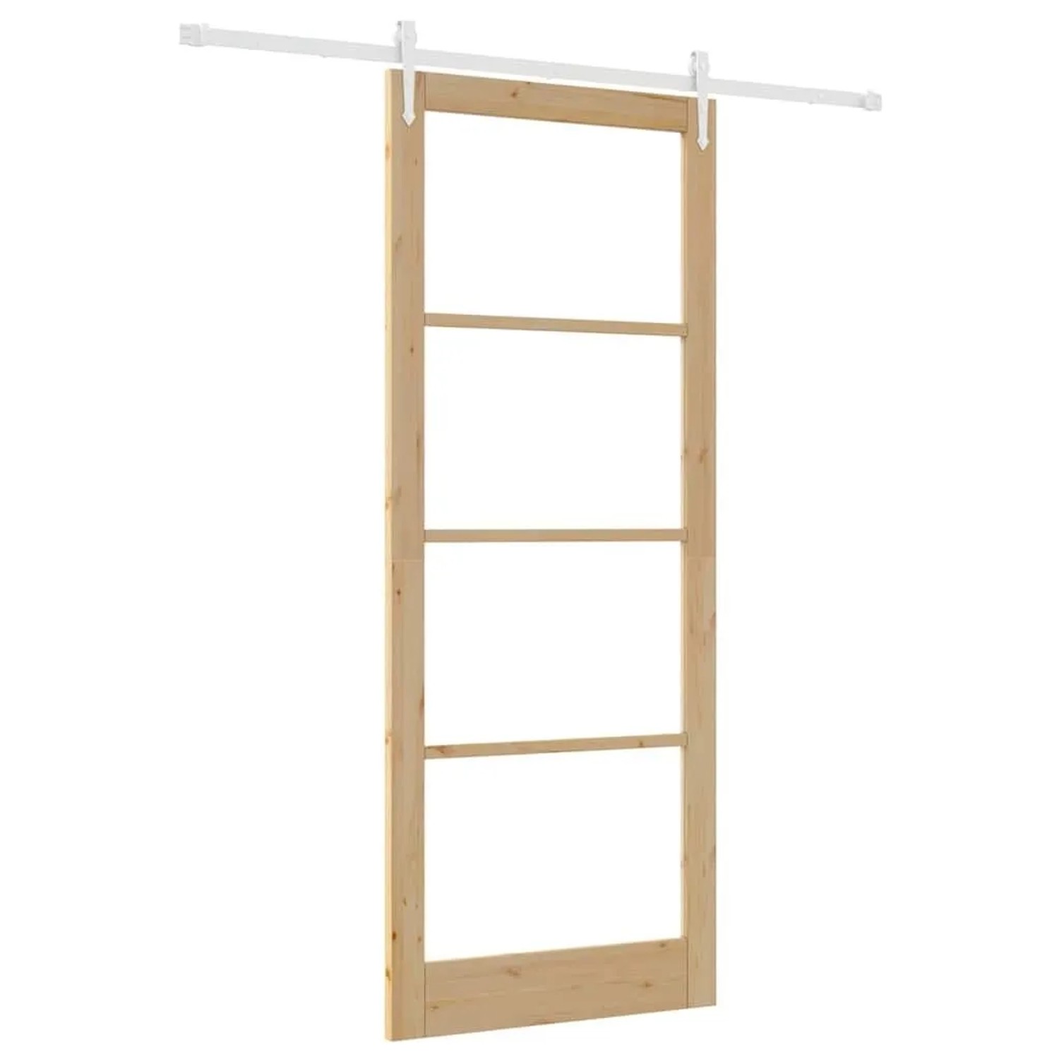 vidaXL Schiebetür Natur 93 x 232 cm Massivholz Kiefer und Glas 3332431