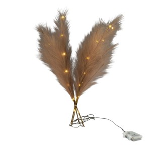 Konstsmide Dekoration Pampasgras, beige, mit 28 warmweißen LEDs für Innen, inkl. Batteriefach.