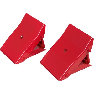 Zwei rote Bremskeile aus dem 5-teiligen Reifenwechsel-Set.