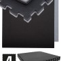 Schwarze eyepower Fitnessmatte, 4er Set, 90x90x2 cm. Robuste, wendbare Puzzlematte aus EVA-Schaum für Sport & Bodenschutz.