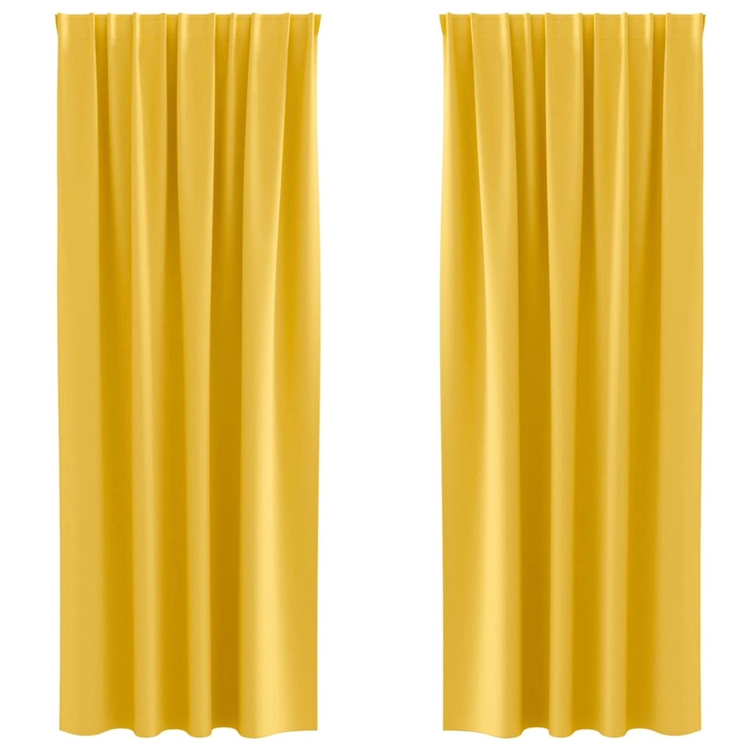 vidaXL Verdunkelungs-Vorhänge mit Ringen Senfgelb Polyester 4107505 günstig online kaufen