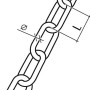 Skizze einer Conacord Schweißkette Form C, V4A-Stahl, rostfrei, mit Maßangaben.