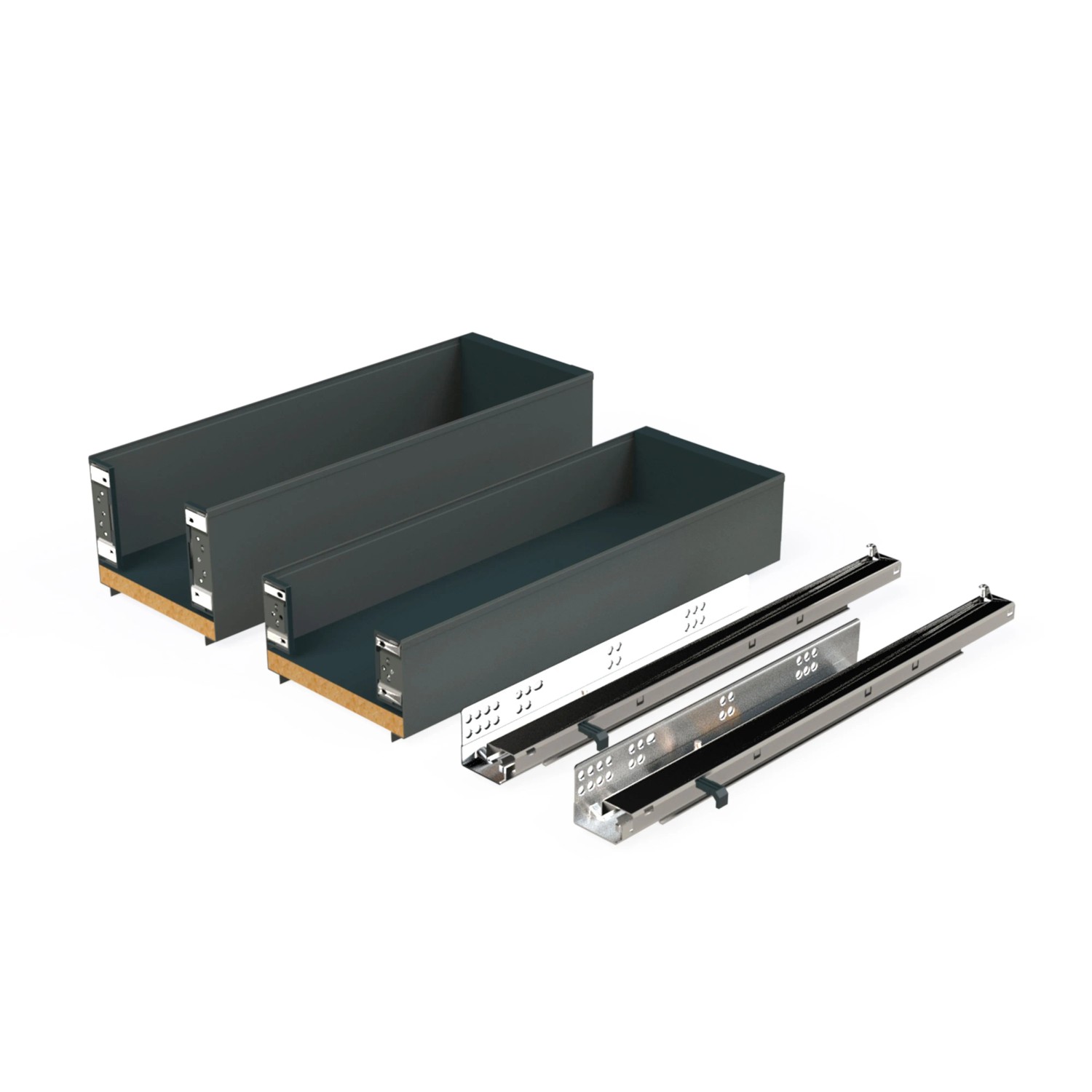 Emuca Seitlich Ausziehbarer Titan Simplex-Flaschenhalter mit Soft-Close Modul 150 mm Anthrazitgrau