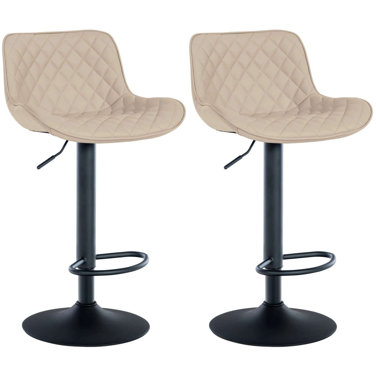 CLP 2er Set Barhocker Minosa creme/Kunstleder