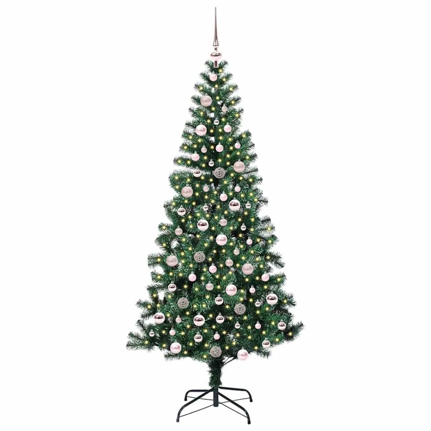vidaXL Künstlicher Vorbeleuchteter Weihnachtsbaum Grün 210 cm 3396777