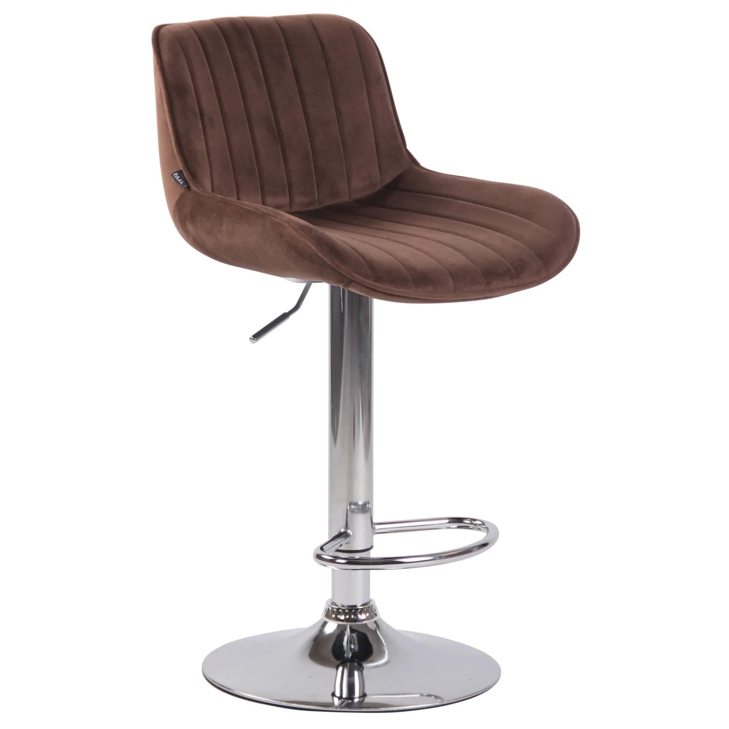 CLP Barhocker Lentini Samt Braun/Chrom