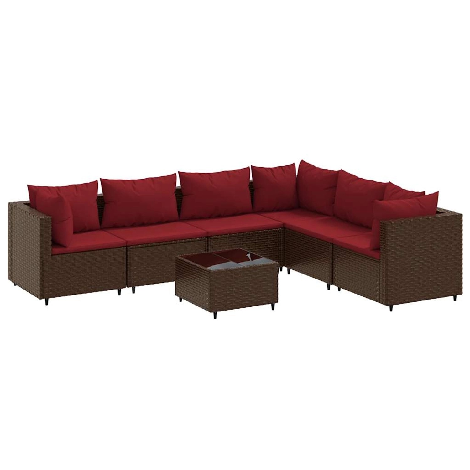 vidaXL 7-Tlg Garten-Lounge-Set mit Kissen Braun Poly Rattan 3308149 günstig online kaufen