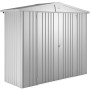 Biohort Metall-Gerätehaus Europa, silber-metallic, 1,9 m², mit Doppeltür für Gartengeräte.