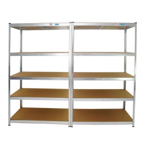 2er Set TRUTZHOLM Schwerlastregale, 180x120x60 cm, verzinkt, mit 5 Böden. Ideal für Werkstatt, Keller oder Lager.