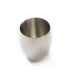 Bagnoxx Zahnputzbecher aus Edelstahl, rund, silberfarben, Durchmesser 7,5 cm, Höhe 9,3 cm.