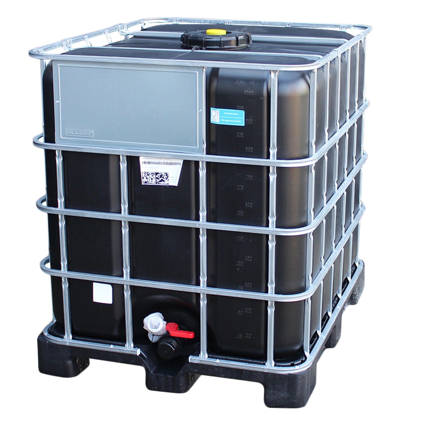 IBC Tank 1000 l Schwarz mit Kunststoffpalette