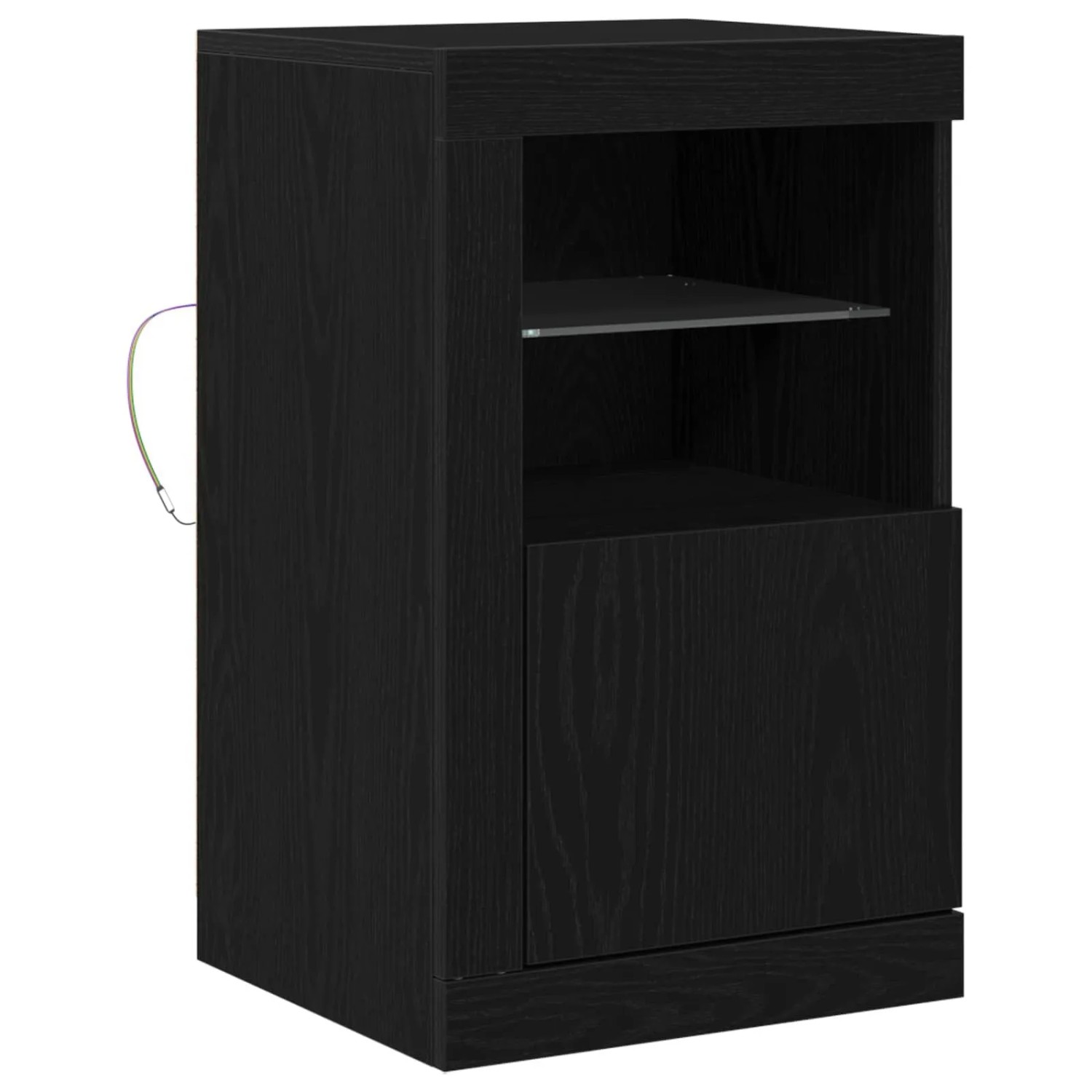 vidaXL LED-Sideboard Schwarz Eichen-Optik 41 x 37 x 67 cm 863022