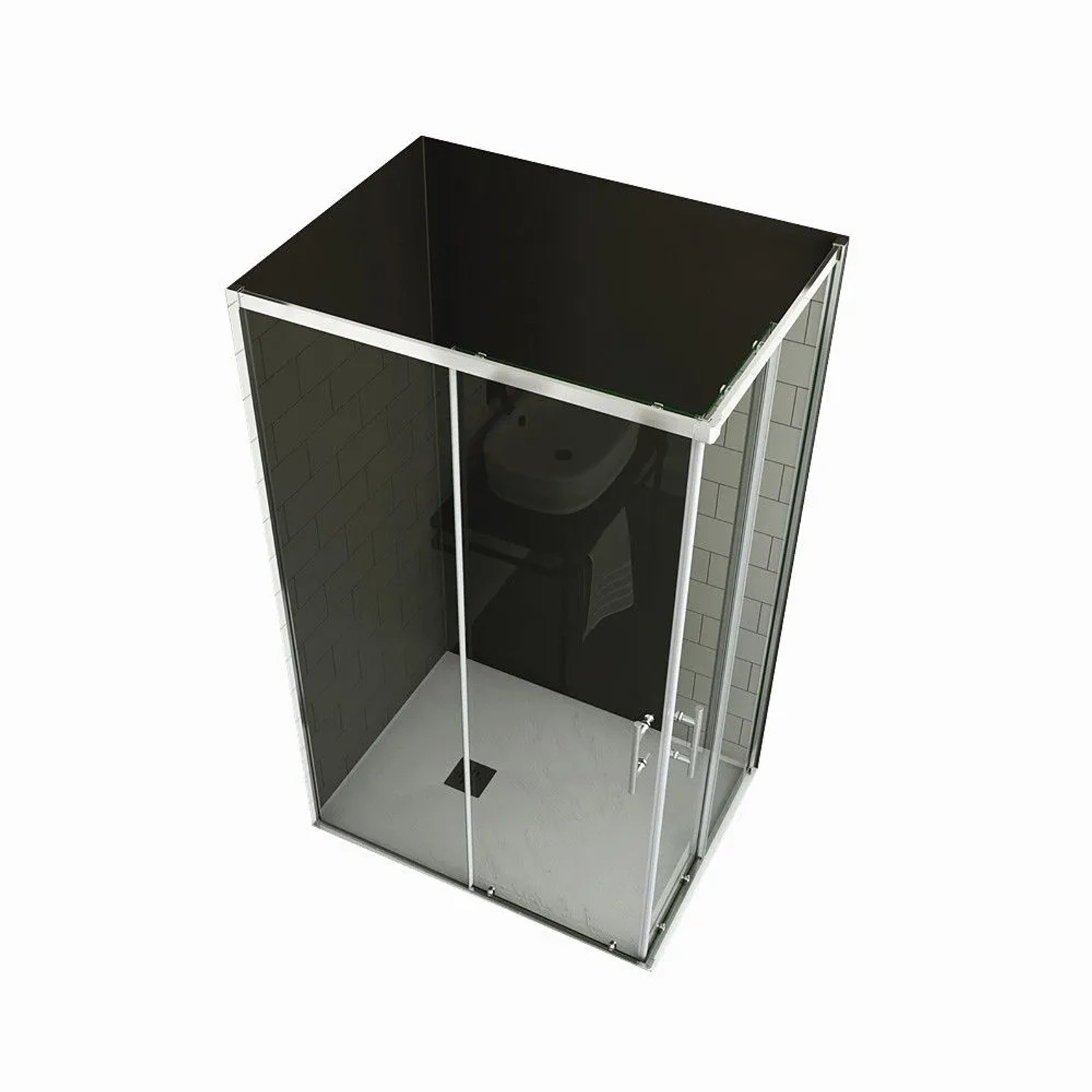 Duschparadies Duschkabinen Eckeinstieg Schiebetür 110 x 110 x 195cm Duschtür 6mm Nano Glas Dusche ECK Duschabtrennung