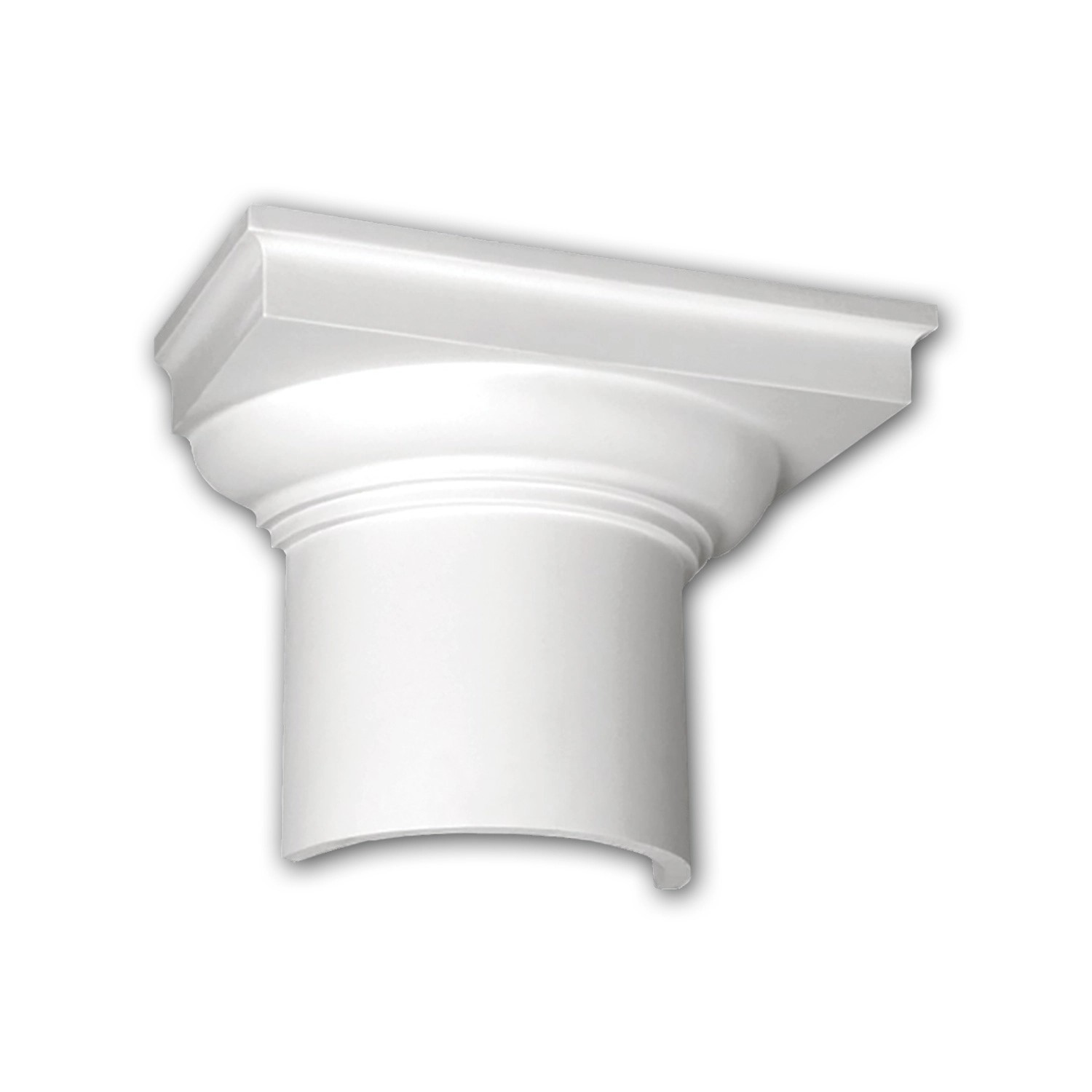 PROFHOME 115002 Halbsäulen Kapitell Säule Zierelement Stuckdekor 35,4 cm x 27,0 cm x 17,7 cm Weiß