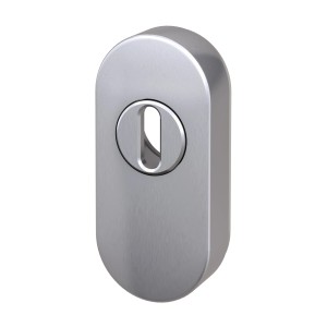 Basi Schmalrahmen-Schutzrosette SR 4100 PZ ZA aus Edelstahl, ovale Schieberosette für Profilzylinder.