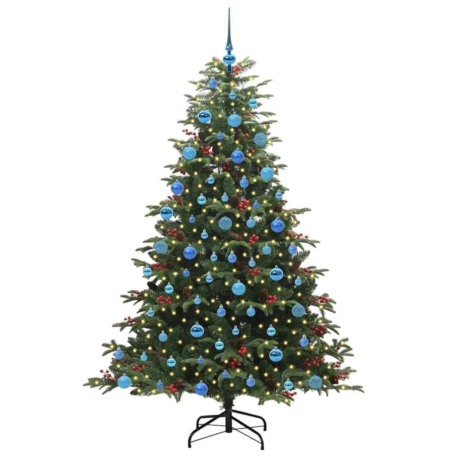 vidaXL Künstlicher Weihnachtsbaum mit 300 LEDs mit Ständer Grün 180 cm 3395557
