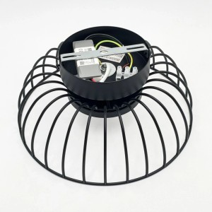 Schwarze Lamkur LED-Deckenleuchte Betsy, Ø 25cm, Drahtdesign.