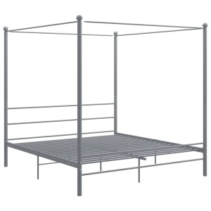 Graues Metall Himmelbett (200x200 cm) von vidaXL. Bettgestell mit Lattenrost für erholsamen Schlaf.