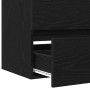 vidaXL Waschbeckenunterschrank, Eiche Schwarz, mit Schublade, Holzwerkstoff.