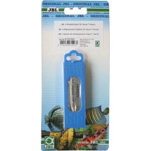 JBL Scheibenreiniger Aqua-T Handy: 5 Ersatzklingen im blauen Dispenser.