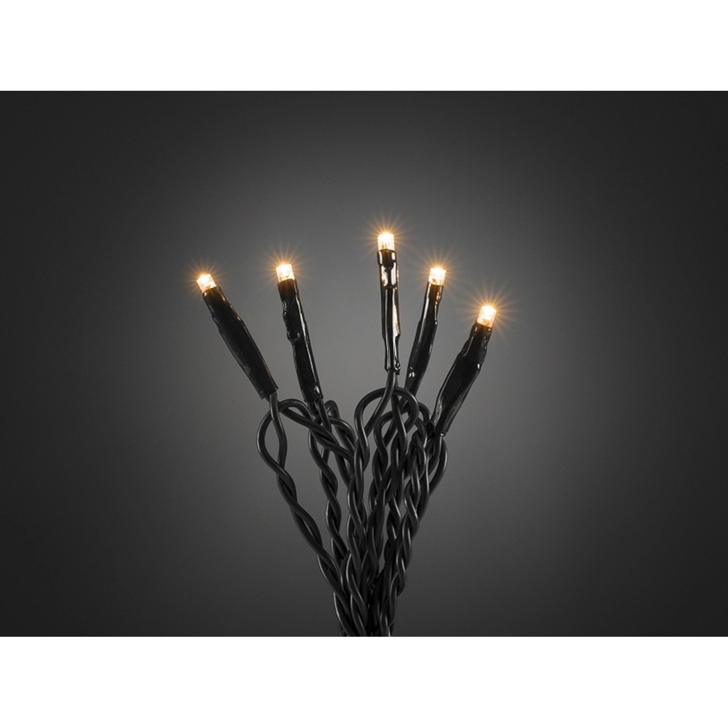 Konstsmide Micro LED Lichterkette 100 bernsteinfarbene LEDs grünes Kabel innen