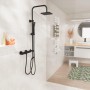 Eisl Thermostat Duscharmatur Claudio, Schwarz Matt im modernen Badezimmer.